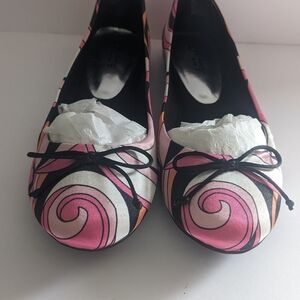 Chico's Vibrant Pink and Black Patterned Flats 9